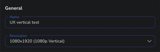 Canvas General settings with Resolution set to 1080×1920 (1080p Vertical).
